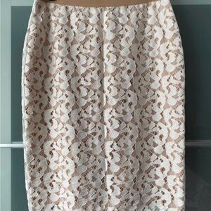 BCBGMaxAzria White Embellished Pencil Skirt Cocktail